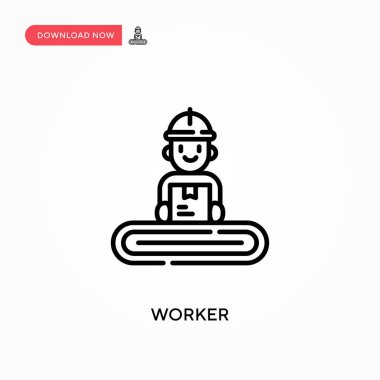 Worker Basit vektör simgesi. Web sitesi veya mobil uygulama için modern, basit düz vektör çizimi