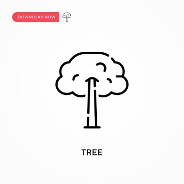 Ağaç basit vektör simgesi. Web sitesi veya mobil uygulama için modern, basit düz vektör çizimi