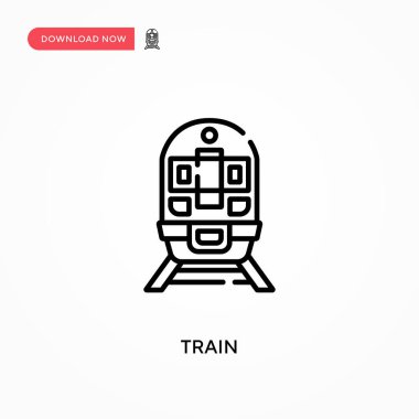 Basit Tren vektör simgesi. Web sitesi veya mobil uygulama için modern, basit düz vektör çizimi