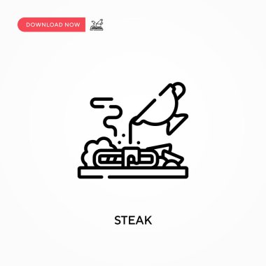 Biftek basit vektör ikonu. Web sitesi veya mobil uygulama için modern, basit düz vektör çizimi