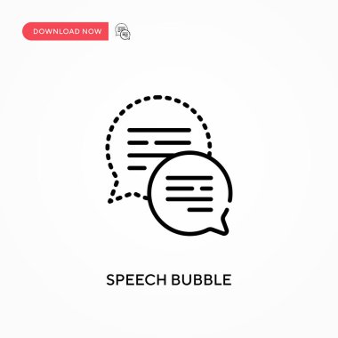 Konuşma balonu Basit vektör simgesi. Web sitesi veya mobil uygulama için modern, basit düz vektör çizimi