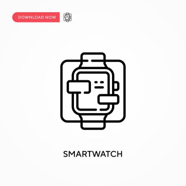 Smartwatch Basit vektör simgesi. Web sitesi veya mobil uygulama için modern, basit düz vektör çizimi