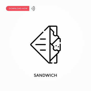 Sandviç basit vektör simgesi. Web sitesi veya mobil uygulama için modern, basit düz vektör çizimi