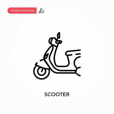 Scooter Basit vektör simgesi. Web sitesi veya mobil uygulama için modern, basit düz vektör çizimi