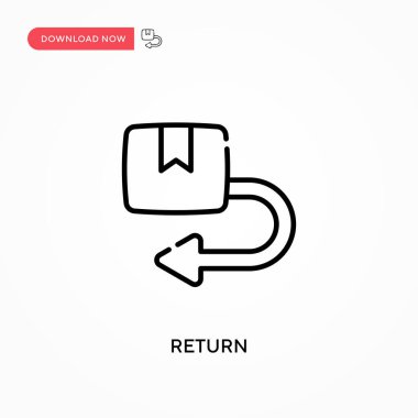 Basit vektör simgesini geri ver. Web sitesi veya mobil uygulama için modern, basit düz vektör çizimi