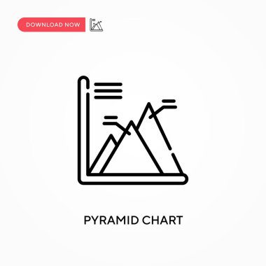 Piramit grafiği basit vektör simgesi. Web sitesi veya mobil uygulama için modern, basit düz vektör çizimi