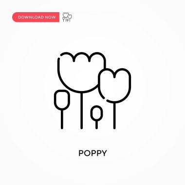 Poppy Basit vektör simgesi. Web sitesi veya mobil uygulama için modern, basit düz vektör çizimi