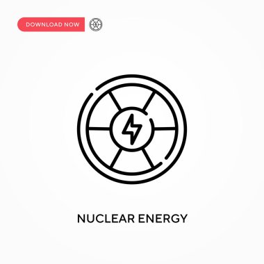 Nükleer enerji basit vektör simgesi. Web sitesi veya mobil uygulama için modern, basit düz vektör çizimi