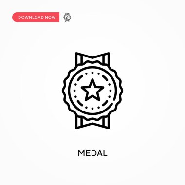 Madalya basit vektör simgesi. Web sitesi veya mobil uygulama için modern, basit düz vektör çizimi