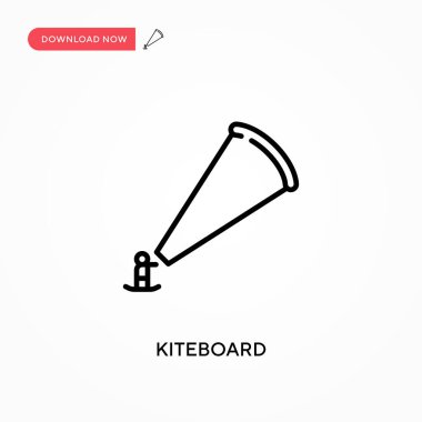 Kiteboard Basit vektör simgesi. Web sitesi veya mobil uygulama için modern, basit düz vektör çizimi