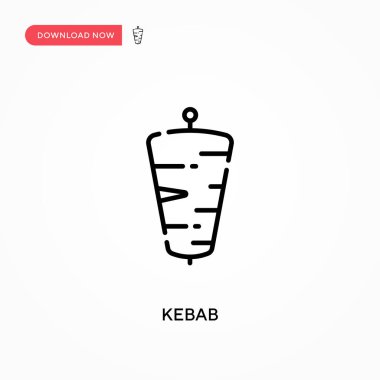 Kebap basit vektör simgesi. Web sitesi veya mobil uygulama için modern, basit düz vektör çizimi