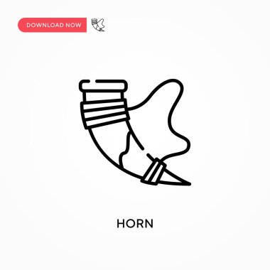 Boynuz Basit vektör simgesi. Web sitesi veya mobil uygulama için modern, basit düz vektör çizimi
