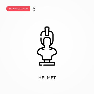 Kask Basit vektör simgesi. Web sitesi veya mobil uygulama için modern, basit düz vektör çizimi