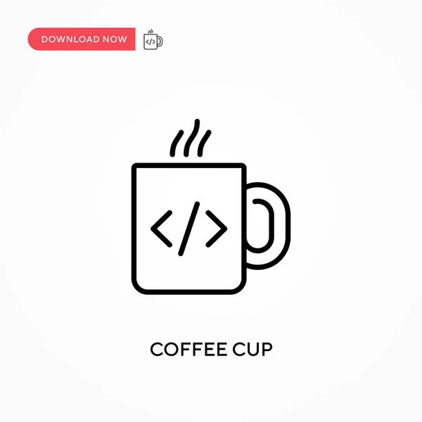 Φλιτζάνι Καφέ Απλό Διανυσματικό Εικονίδιο Σύγχρονη Απλή Επίπεδη Διανυσματική Απεικόνιση — Διανυσματικό Αρχείο