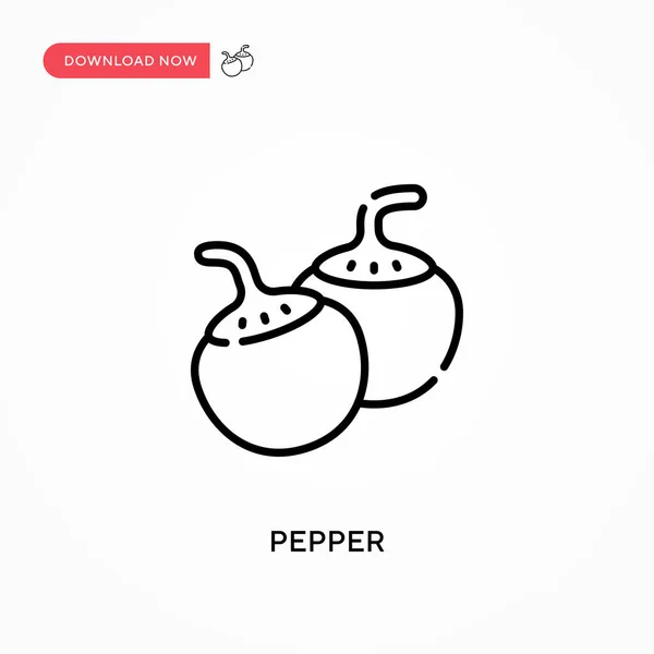 Ikon Vektor Sederhana Pepper Ilustrasi Vektor Datar Yang Modern Dan - Stok Vektor