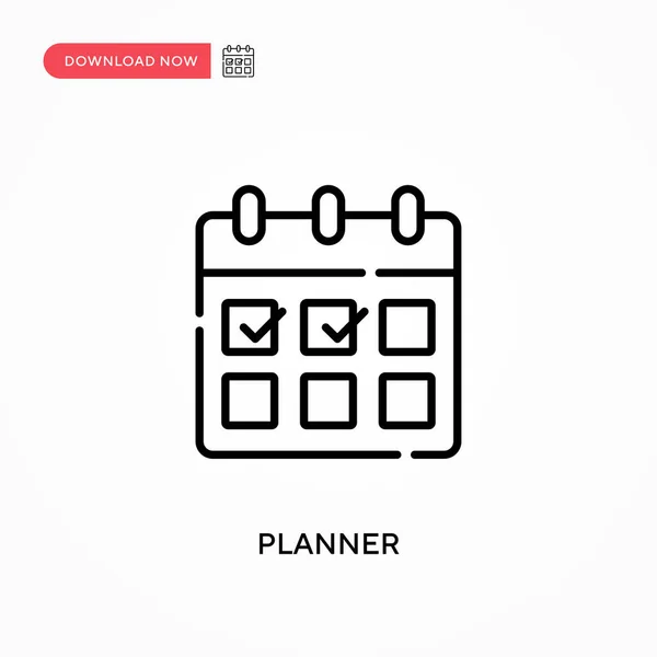 Planner Simple Vector Icon Modern Simple Flat Vector Illustration Web — Stock Vector