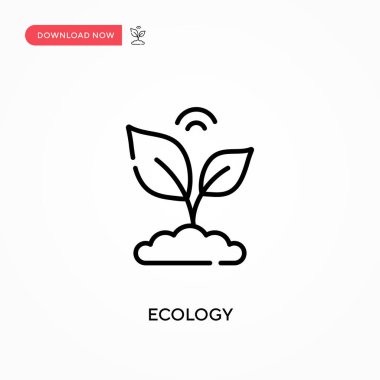 Ekoloji basit vektör simgesi. Web sitesi veya mobil uygulama için modern, basit düz vektör çizimi