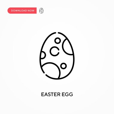 Paskalya yumurtası basit vektör ikonu. Web sitesi veya mobil uygulama için modern, basit düz vektör çizimi
