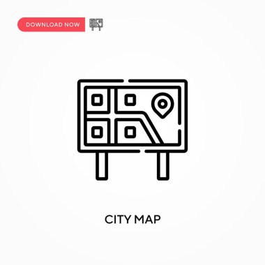 Şehir haritası Basit vektör simgesi. Web sitesi veya mobil uygulama için modern, basit düz vektör çizimi
