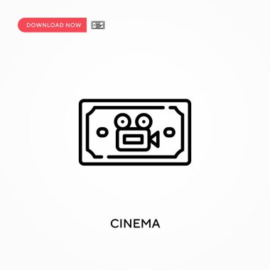 Sinema Basit vektör simgesi. Web sitesi veya mobil uygulama için modern, basit düz vektör çizimi