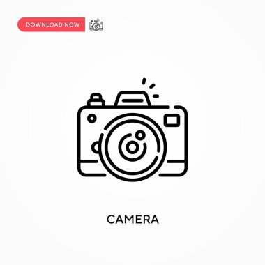Kamera basit vektör simgesi. Web sitesi veya mobil uygulama için modern, basit düz vektör çizimi