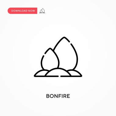 Şenlik ateşi basit vektör simgesi. Web sitesi veya mobil uygulama için modern, basit düz vektör çizimi