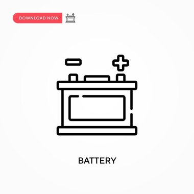 Batarya Basit vektör simgesi. Web sitesi veya mobil uygulama için modern, basit düz vektör çizimi