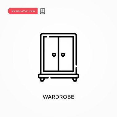 Gardırop Basit vektör simgesi. Web sitesi veya mobil uygulama için modern, basit düz vektör çizimi