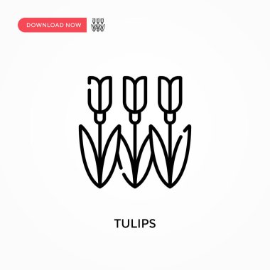 Laleler basit vektör simgesi. Web sitesi veya mobil uygulama için modern, basit düz vektör çizimi