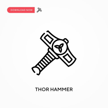 Thor çekiç basit vektör simgesi. Web sitesi veya mobil uygulama için modern, basit düz vektör çizimi