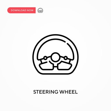 Direksiyon simidi basit vektör simgesi. Web sitesi veya mobil uygulama için modern, basit düz vektör çizimi