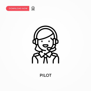 Pilot Basit vektör simgesi. Web sitesi veya mobil uygulama için modern, basit düz vektör çizimi