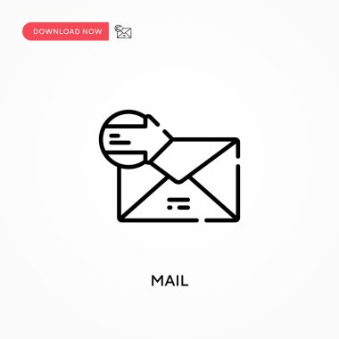 Basit posta vektör simgesi. Web sitesi veya mobil uygulama için modern, basit düz vektör çizimi