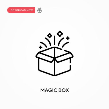 Sihirli kutu basit vektör simgesi. Web sitesi veya mobil uygulama için modern, basit düz vektör çizimi