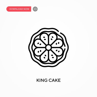 King cake Basit vektör simgesi. Web sitesi veya mobil uygulama için modern, basit düz vektör çizimi
