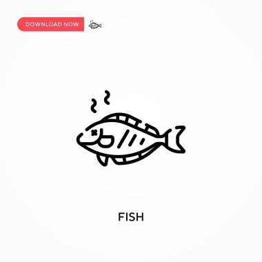 Fish Simple vektör simgesi. Web sitesi veya mobil uygulama için modern, basit düz vektör çizimi