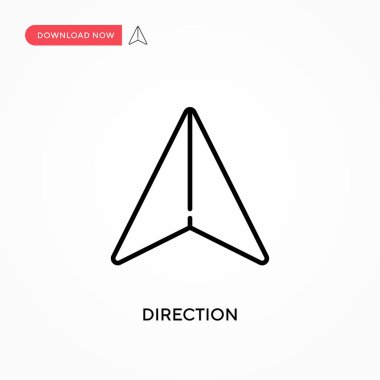 Yönü basit vektör simgesi. Web sitesi veya mobil uygulama için modern, basit düz vektör çizimi