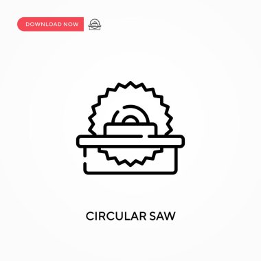 Dairesel testere Basit vektör simgesi. Web sitesi veya mobil uygulama için modern, basit düz vektör çizimi