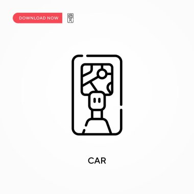 Basit araba vektör simgesi. Web sitesi veya mobil uygulama için modern, basit düz vektör çizimi