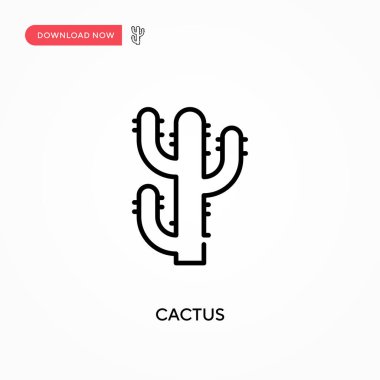Kaktüs basit vektör simgesi. Web sitesi veya mobil uygulama için modern, basit düz vektör çizimi