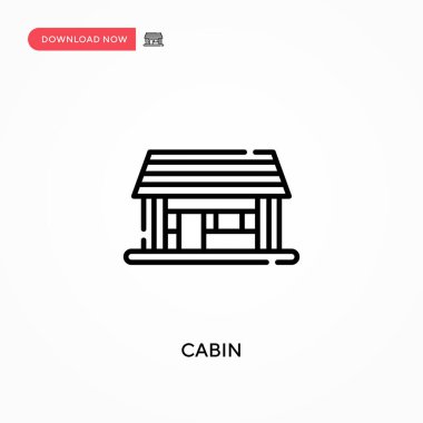 Kabin Basit vektör simgesi. Web sitesi veya mobil uygulama için modern, basit düz vektör çizimi