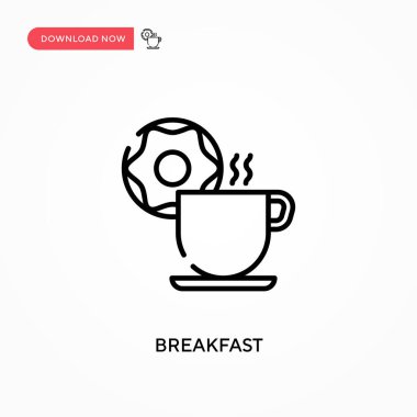 Kahvaltı basit vektör simgesi. Web sitesi veya mobil uygulama için modern, basit düz vektör çizimi