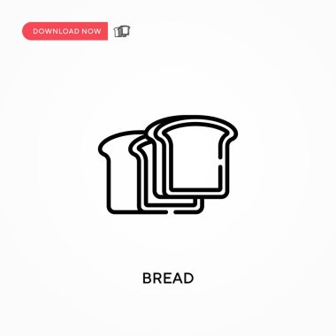 Ekmek Basit vektör simgesi. Web sitesi veya mobil uygulama için modern, basit düz vektör çizimi