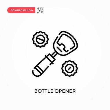 Şişe açacağı basit vektör simgesi. Web sitesi veya mobil uygulama için modern, basit düz vektör çizimi