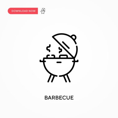 Barbekü basit vektör simgesi. Web sitesi veya mobil uygulama için modern, basit düz vektör çizimi