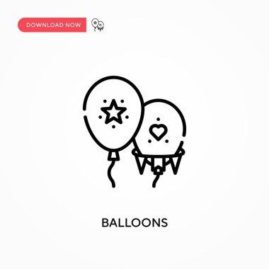 Balonlar basit vektör simgesi. Web sitesi veya mobil uygulama için modern, basit düz vektör çizimi
