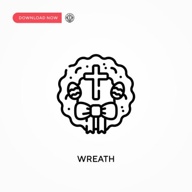 Basit çelenk vektör simgesi. Web sitesi veya mobil uygulama için modern, basit düz vektör çizimi