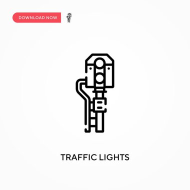Trafik ışıkları basit vektör simgesi. Web sitesi veya mobil uygulama için modern, basit düz vektör çizimi
