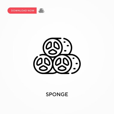 Sünger Basit vektör simgesi. Web sitesi veya mobil uygulama için modern, basit düz vektör çizimi