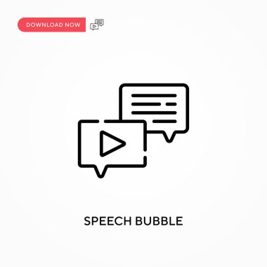 Konuşma balonu Basit vektör simgesi. Web sitesi veya mobil uygulama için modern, basit düz vektör çizimi